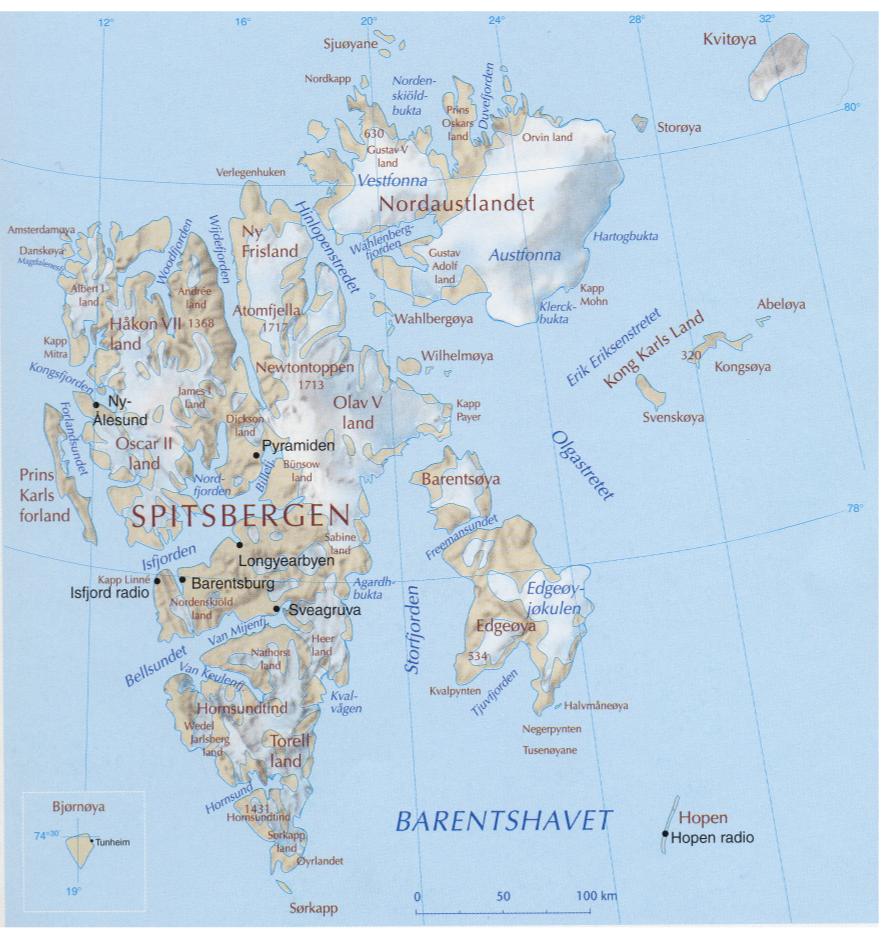 Carte du Spitsberg